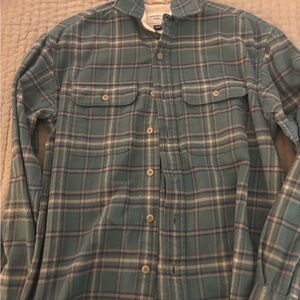 American Eagle Outfitters Teal Plaid Button Down Shirt